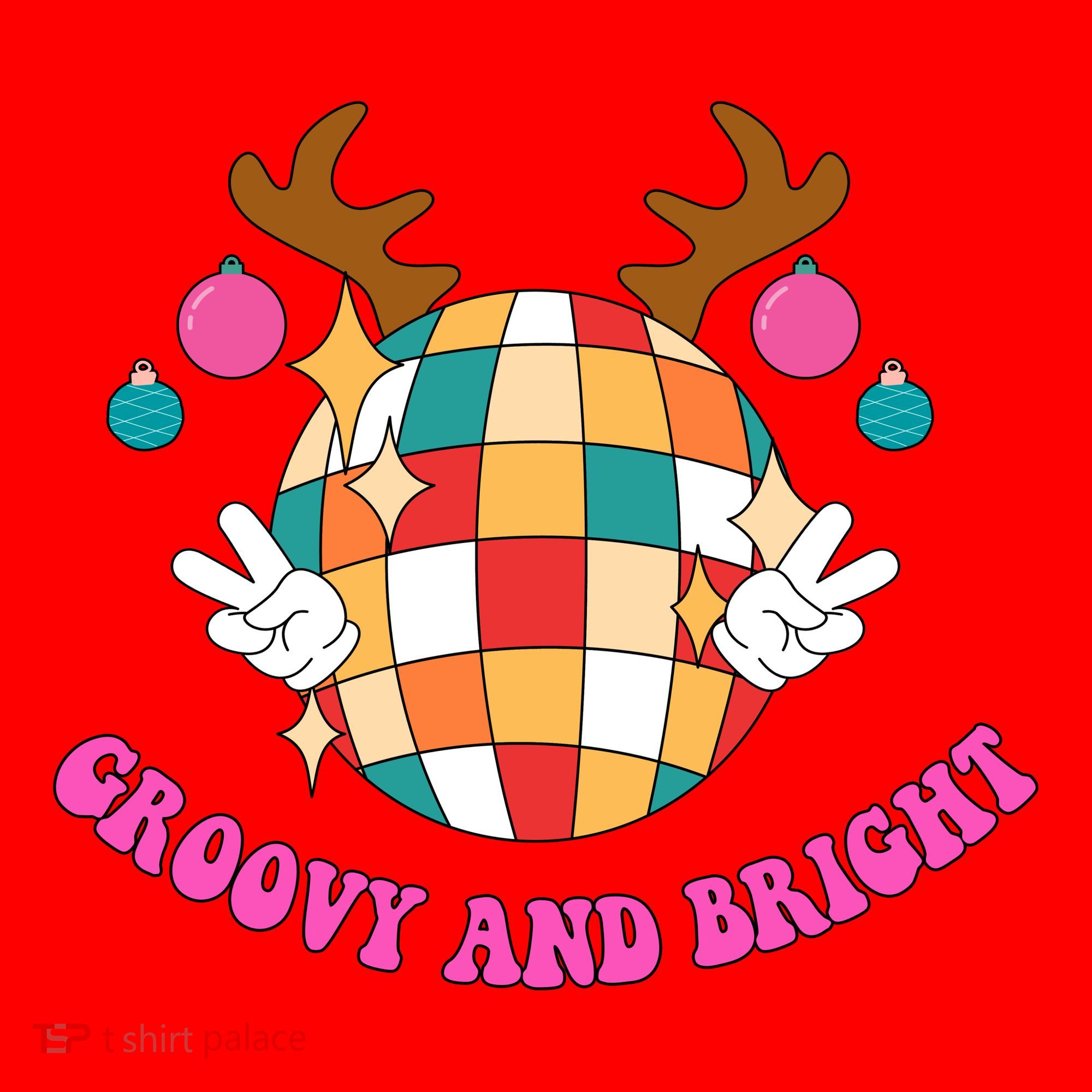 Groovy And Bright Disco Christmas Reindeer Santa Hat