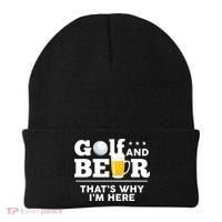 Golf And Beer That's Why I'm Here | Funny Golf Player Sarcasm Beanie thumb 0