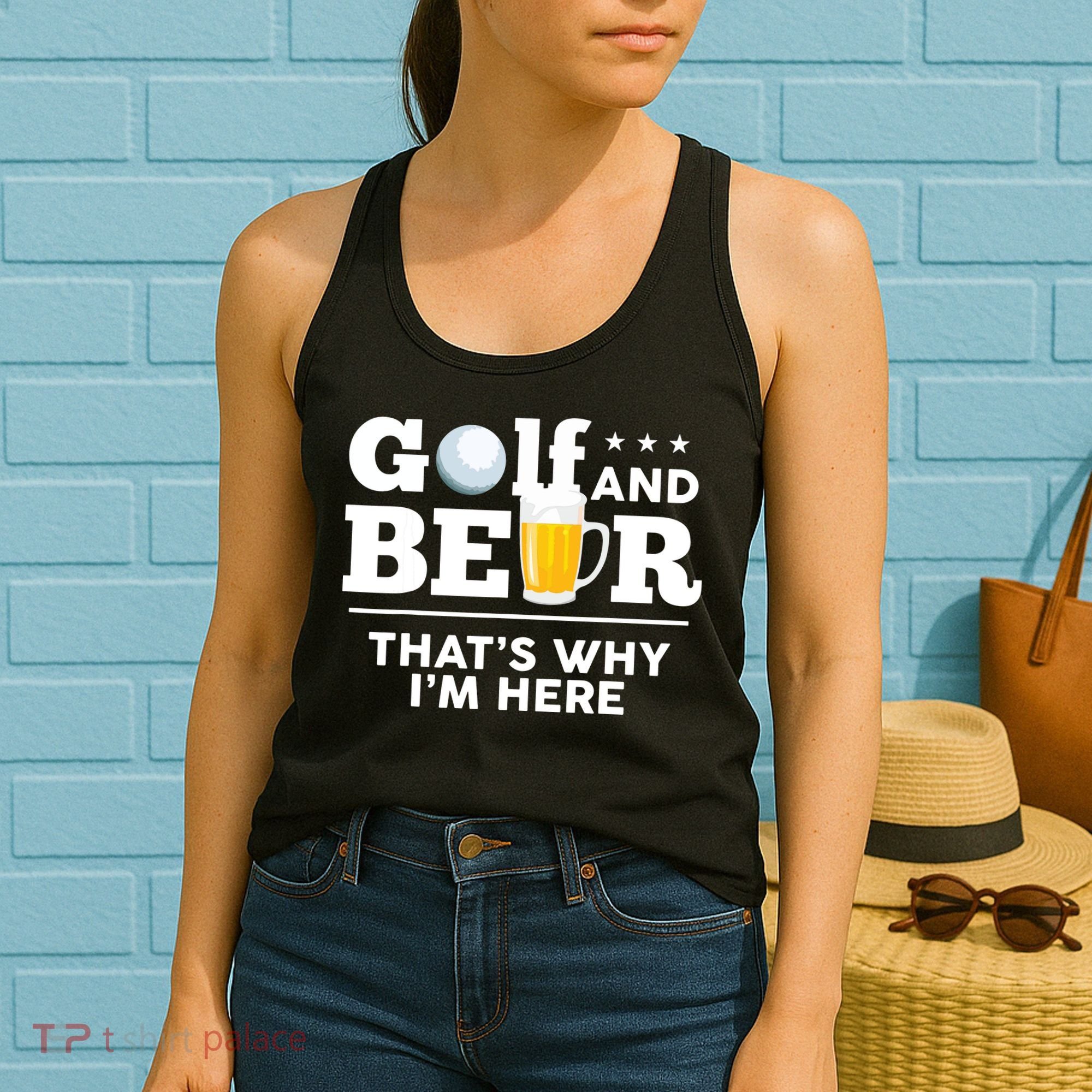 Golf And Beer That's Why I'm Here | Funny Golf Player Sarcasm Women's Tank Top