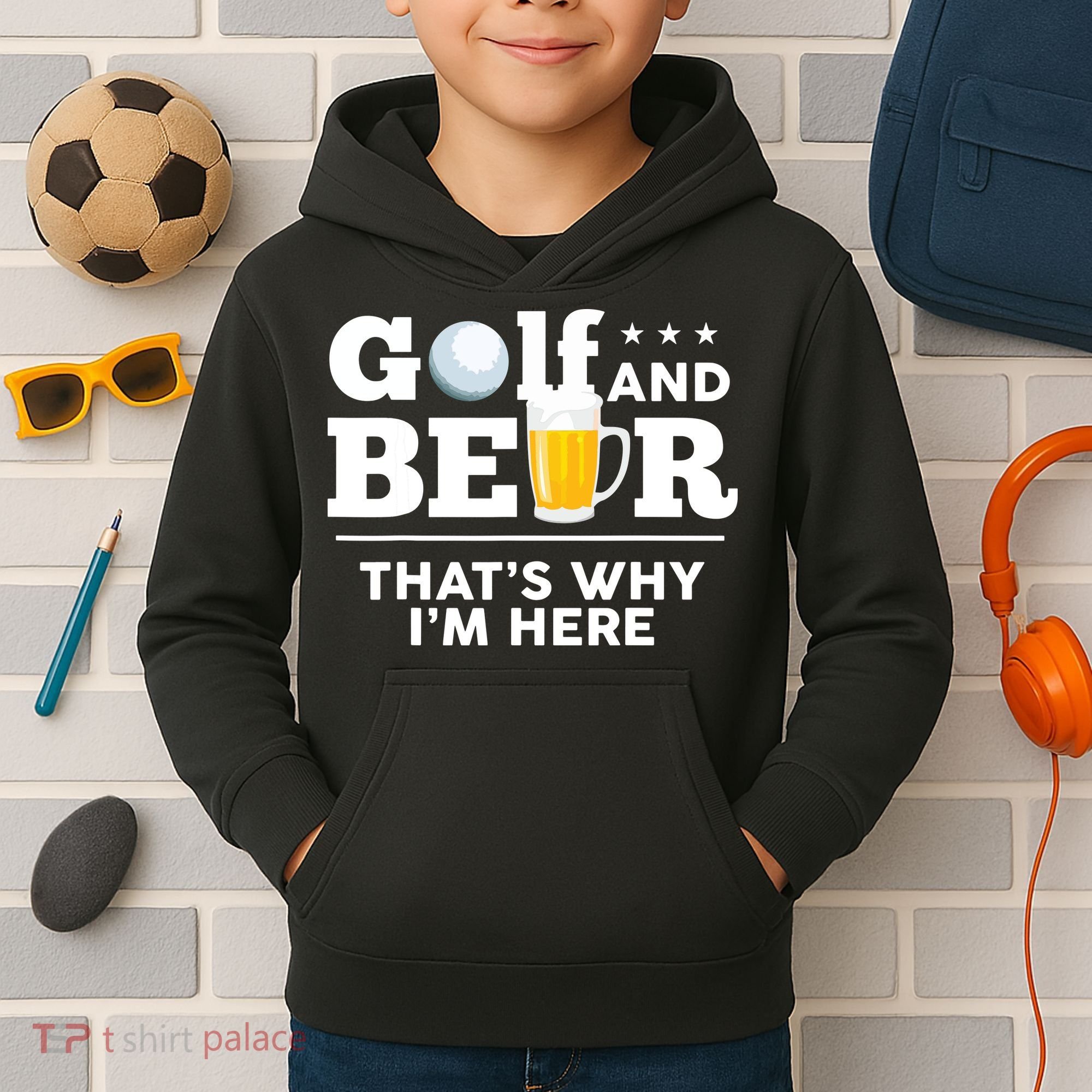 Golf And Beer That's Why I'm Here | Funny Golf Player Sarcasm Kids Hoodie