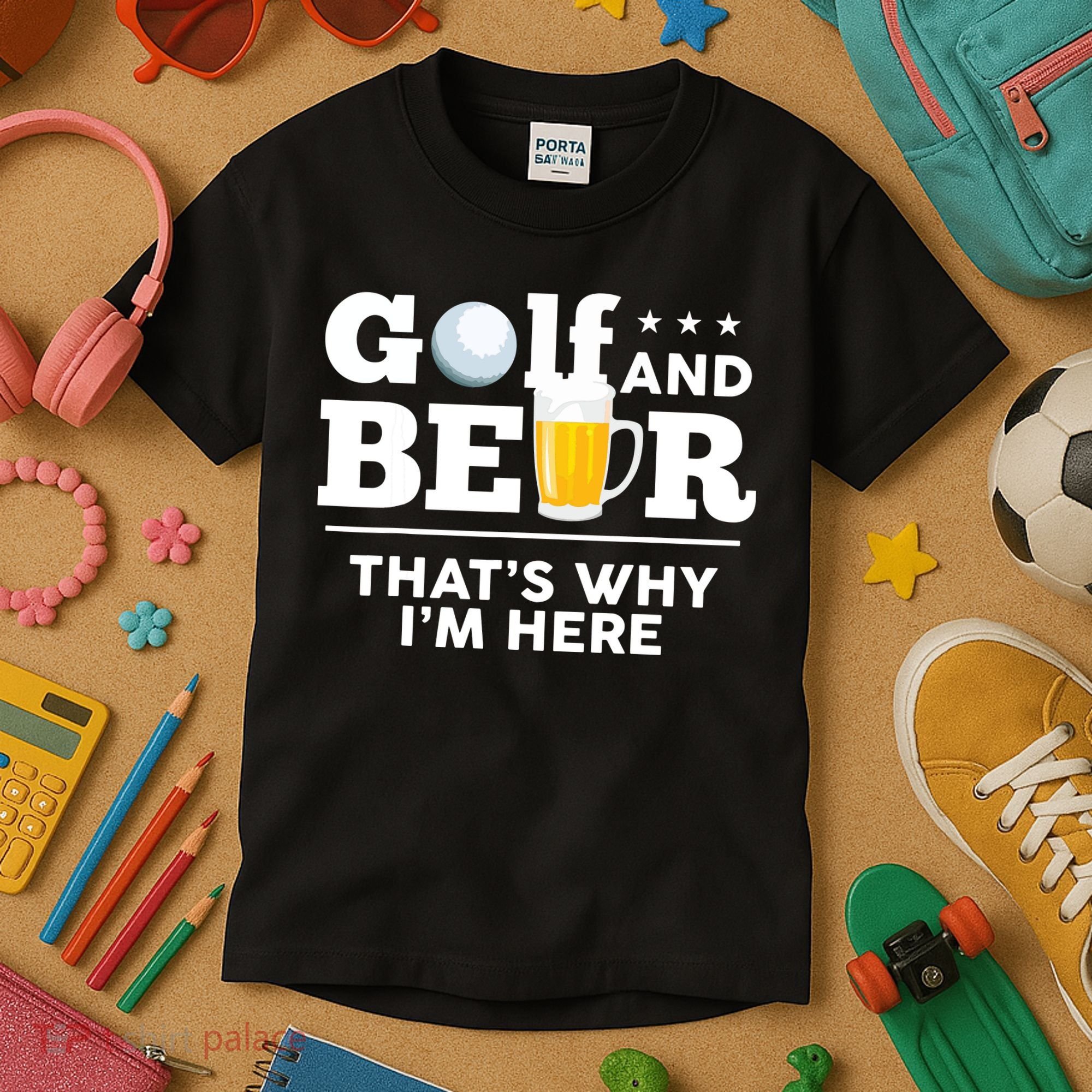 Golf And Beer That's Why I'm Here | Funny Golf Player Sarcasm Kids T-Shirt
