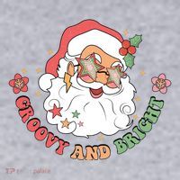 Groovy And Bright Santa Claus Christmas Women's Racerback Cropped Tank thumb 2