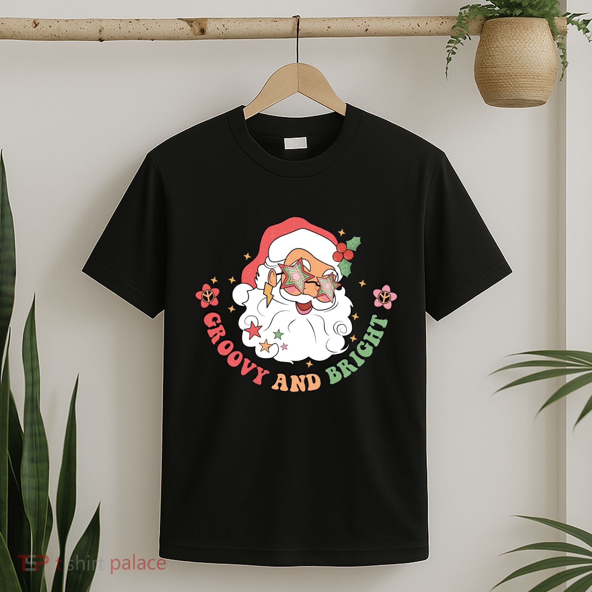 Groovy And Bright Santa Claus Christmas T-Shirt