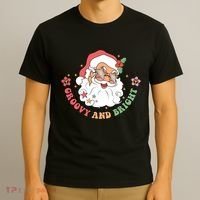 Groovy And Bright Santa Claus Christmas T-Shirt thumb 3