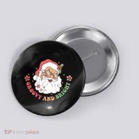 Groovy And Bright Santa Claus Christmas Button thumb 0