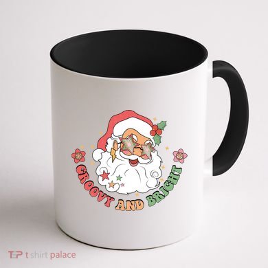 Groovy And Bright Santa Claus Christmas Coffee Mug back