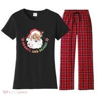 Groovy And Bright Santa Claus Christmas Women's Flannel Pajama Set thumb 0