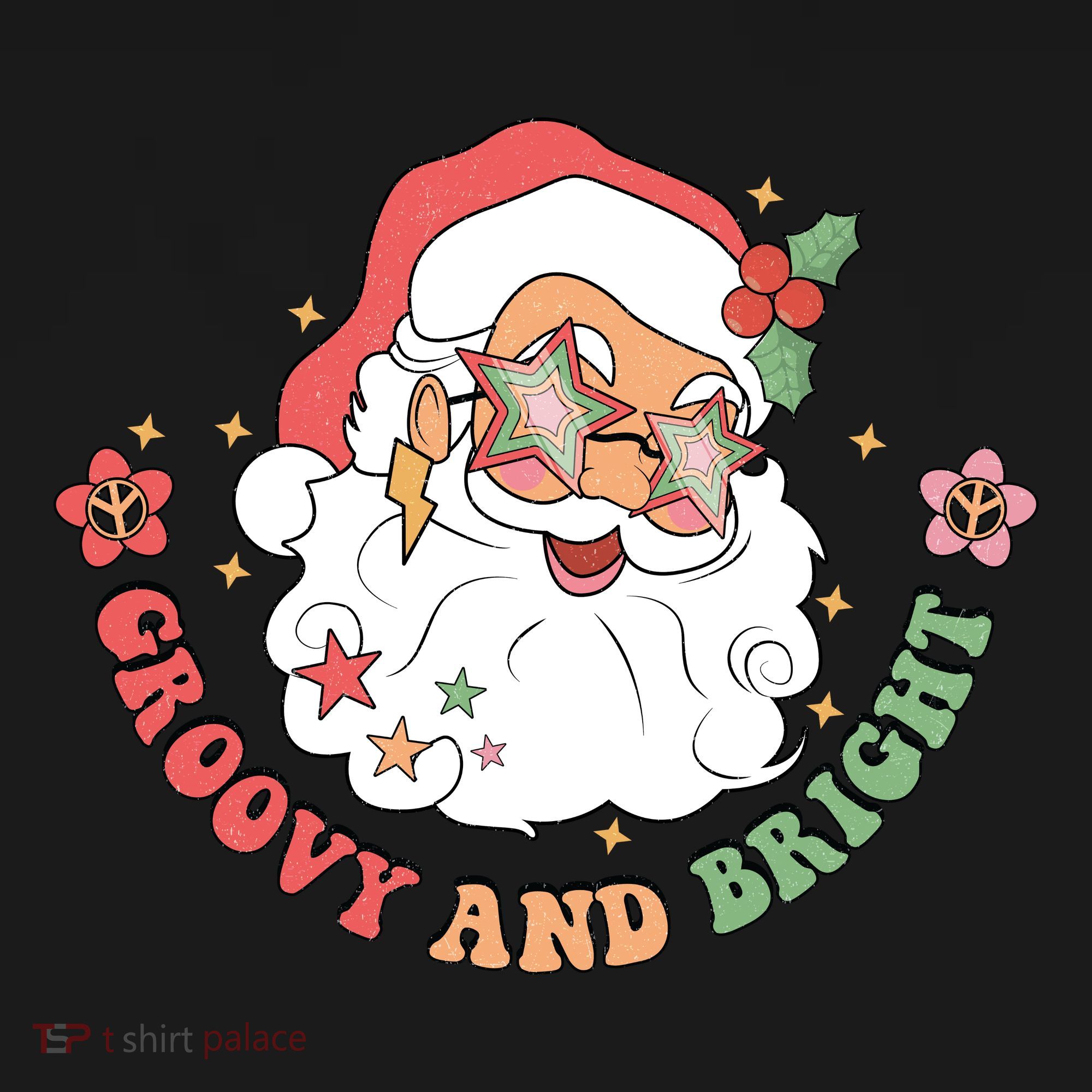 Groovy And Bright Santa Claus Christmas Women's Hoodie