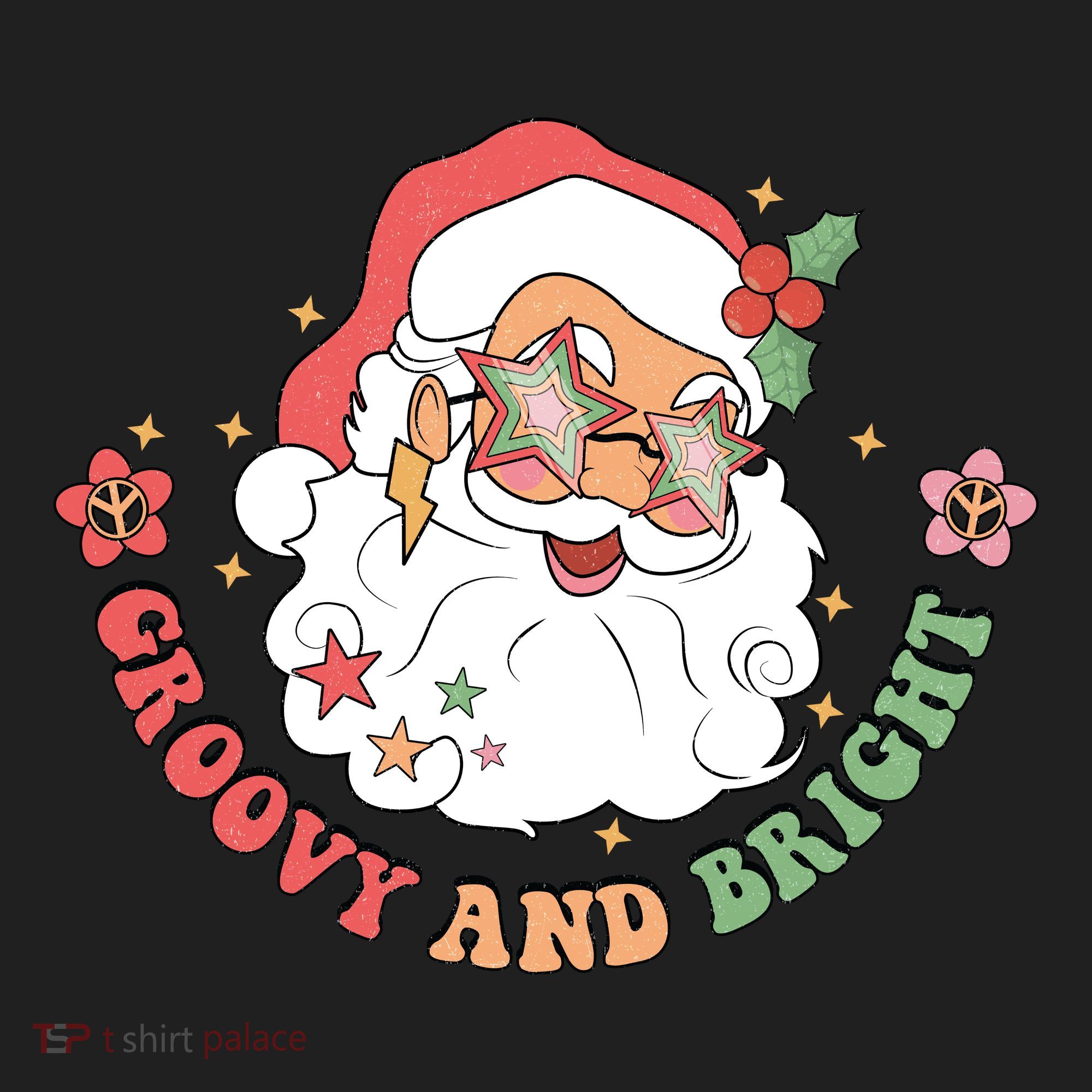 Groovy And Bright Santa Claus Christmas Women's Cooling Performance Crew T-Shirt