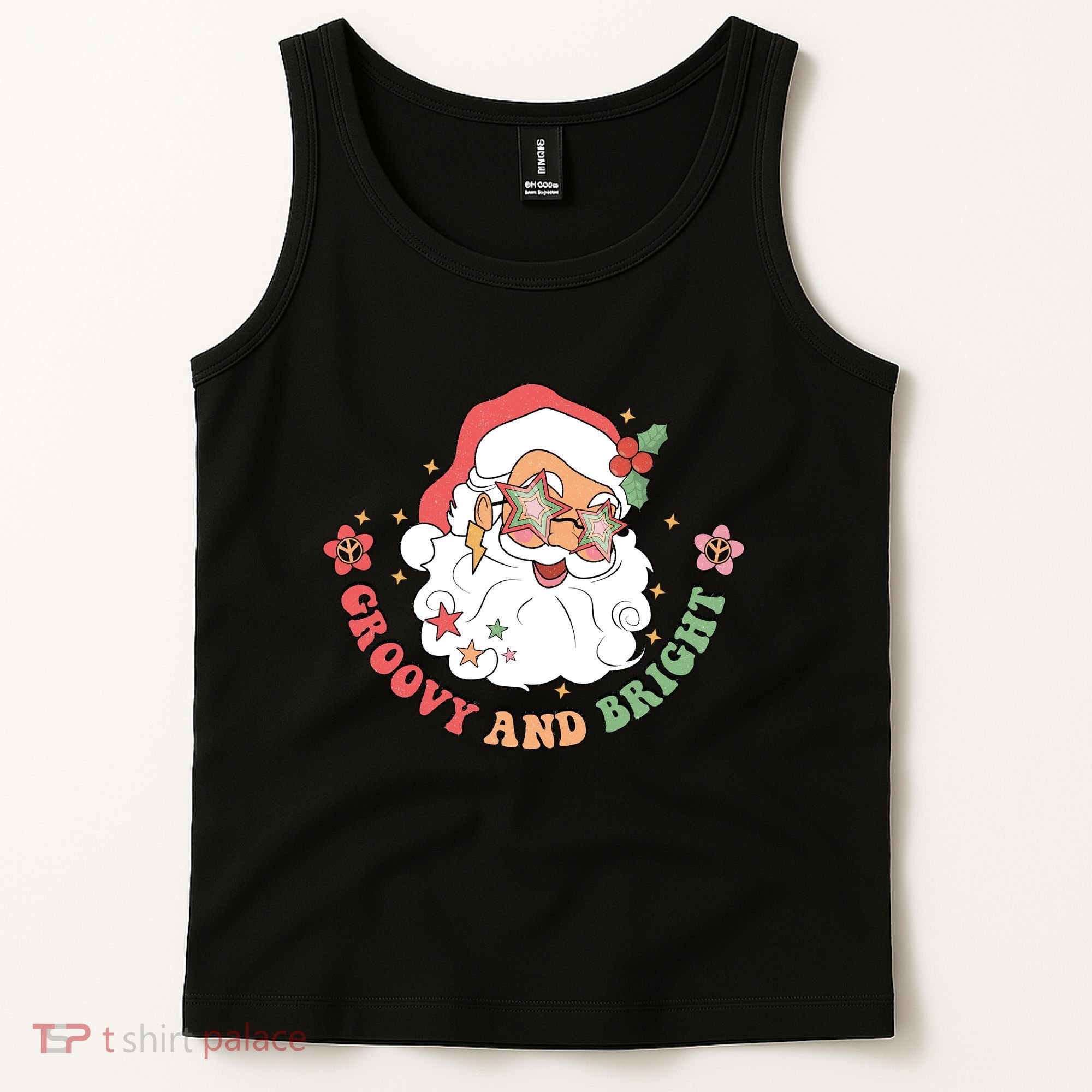 Groovy And Bright Santa Claus Christmas Tank Top