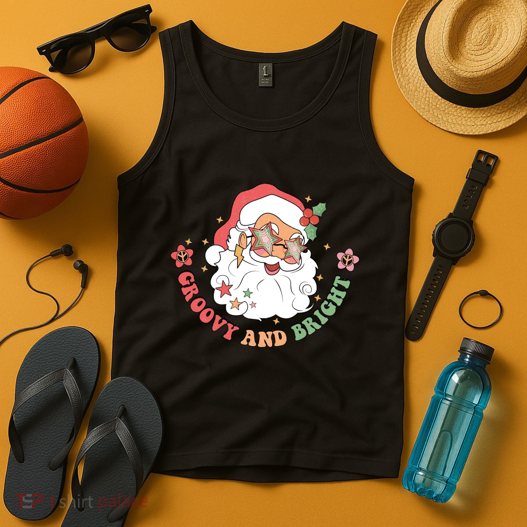 Groovy And Bright Santa Claus Christmas Tank Top