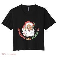Groovy And Bright Santa Claus Christmas Women's Crop Top Tee thumb 0