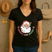 Groovy And Bright Santa Claus Christmas Women's V-Neck T-Shirt thumb 3
