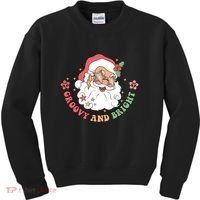 Groovy And Bright Santa Claus Christmas Kids Sweatshirt thumb 0