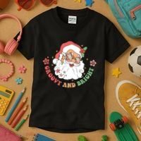 Groovy And Bright Santa Claus Christmas Kids T-Shirt thumb 3