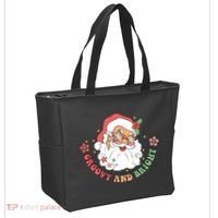 Groovy And Bright Santa Claus Christmas Tote Bag thumb 2