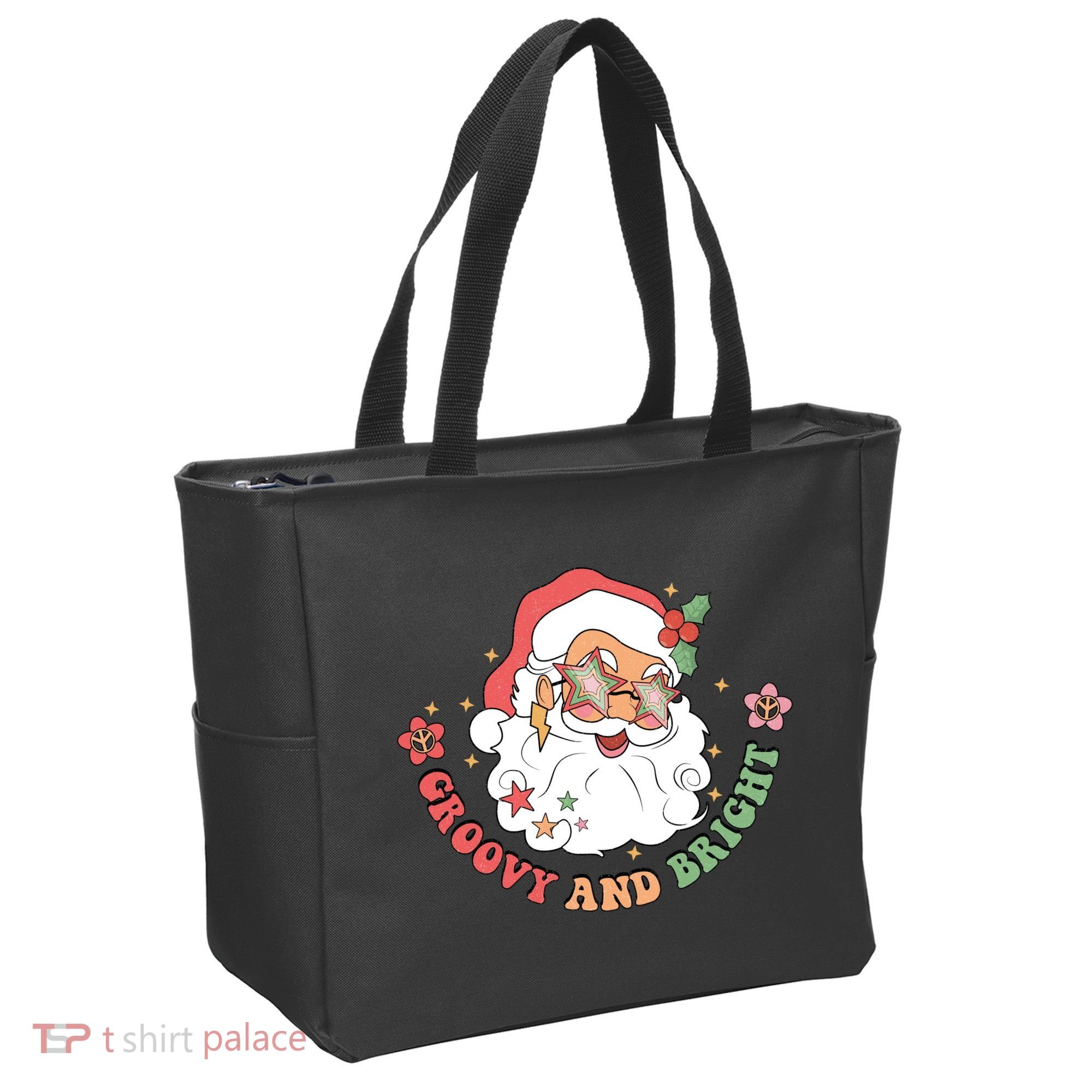 Groovy And Bright Santa Claus Christmas Tote Bag