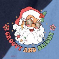 Groovy And Bright Santa Claus Christmas Raglan Baseball Sleeve Shirt thumb 2