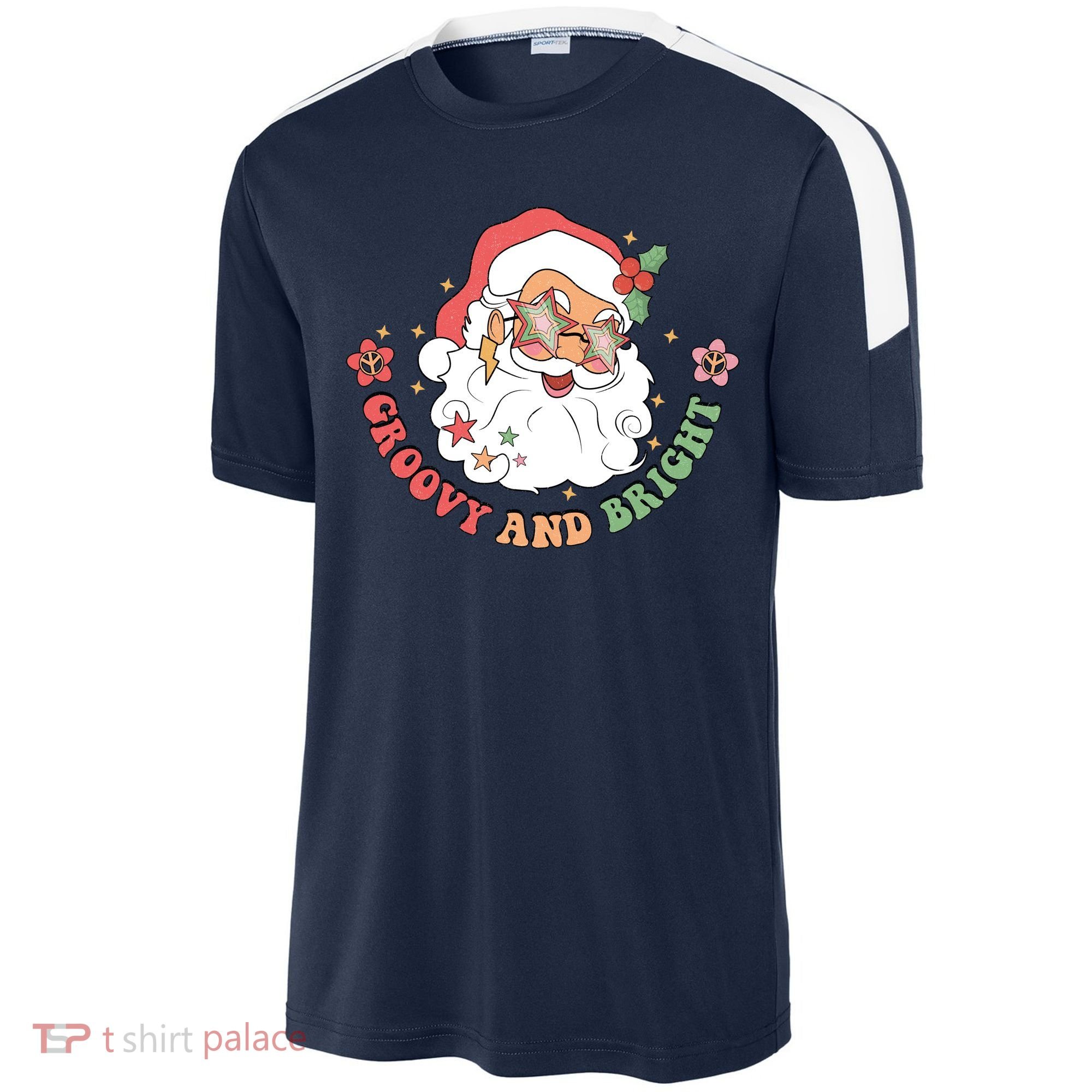 Groovy And Bright Santa Claus Christmas Sport-Tek Competitor United Soccer Jersey