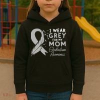 Glioblastoma Awareness Brain Cancer Kids Hoodie thumb 3