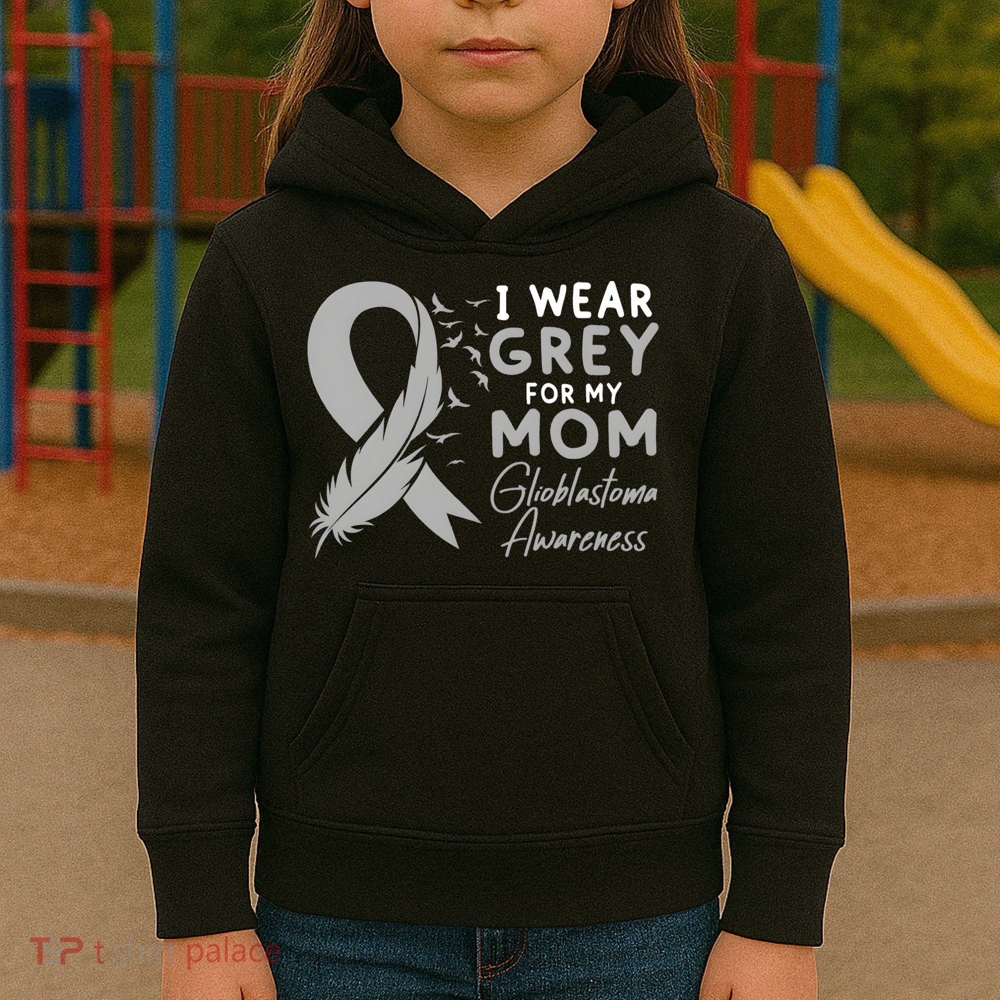 Glioblastoma Awareness Brain Cancer Kids Hoodie