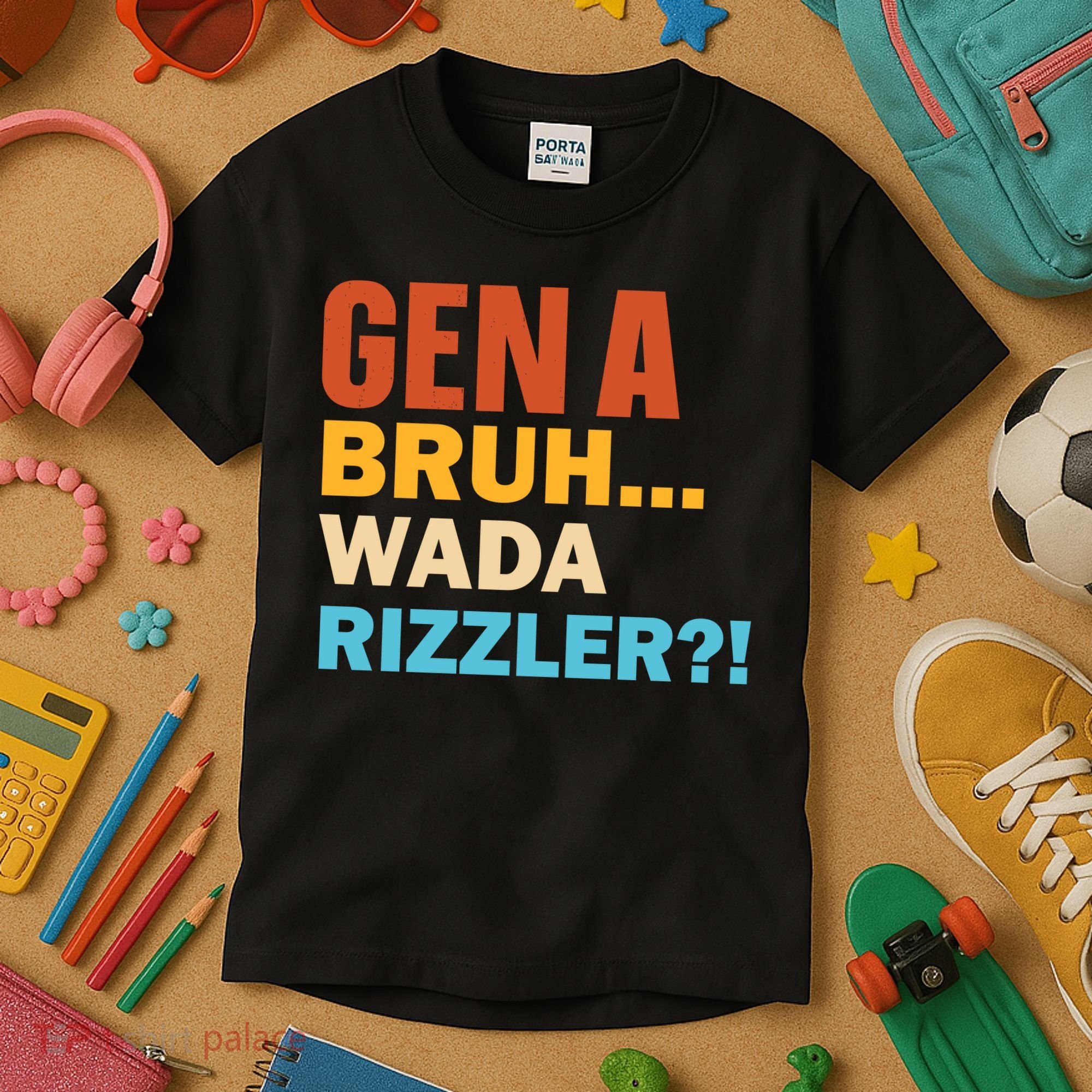 Gen A Bruh Wada Rizzler Kids T-Shirt