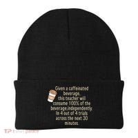 Given A Caffeinated Beverage This Teacher Will Consume Beanie thumb 0