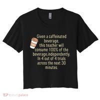 Given A Caffeinated Beverage This Teacher Will Consume Women's Crop Top Tee thumb 0