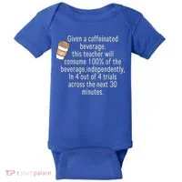 Given A Caffeinated Beverage This Teacher Will Consume Baby Bodysuit thumb 0