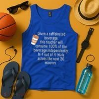 Given A Caffeinated Beverage This Teacher Will Consume Tank Top thumb 4