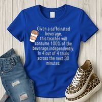 Given A Caffeinated Beverage This Teacher Will Consume Women's T-Shirt thumb 3