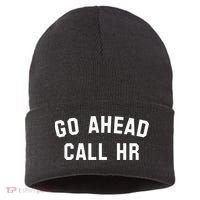 Go Ahead Call Hr! Joking Fun Hr Sustainable Knit Beanie thumb 0