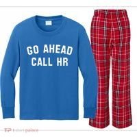 Go Ahead Call Hr! Joking Fun Hr Kids Long Sleeve Plaid Pajama Set thumb 0