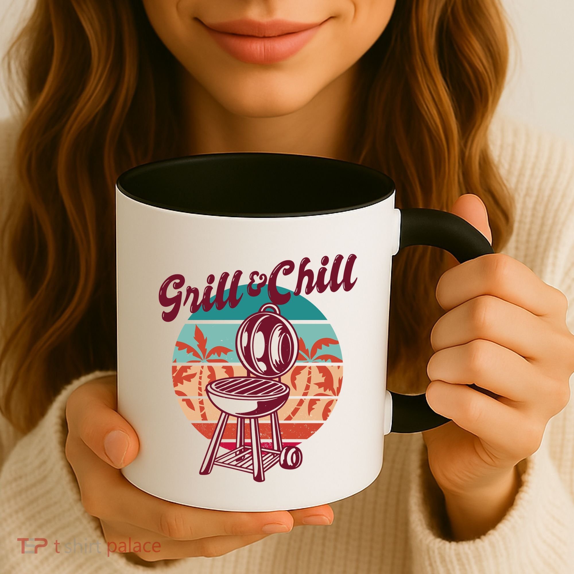 Grill And Chill Vacation Retro Sunset Coffee Mug