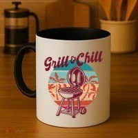 Grill And Chill Vacation Retro Sunset Coffee Mug thumb 4