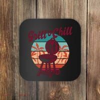 Grill And Chill Vacation Retro Sunset Coaster thumb 0