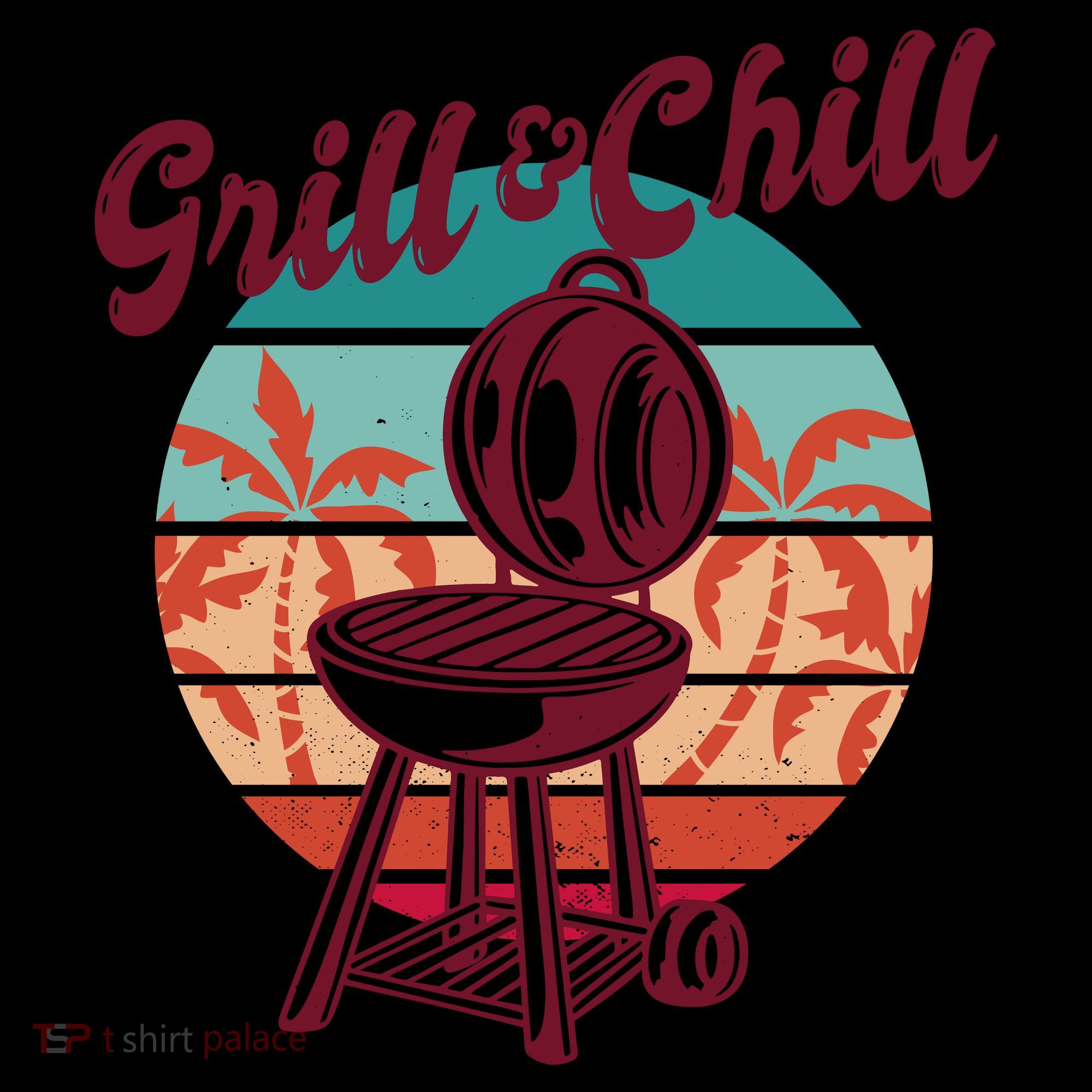 Grill And Chill Vacation Retro Sunset Mousepad