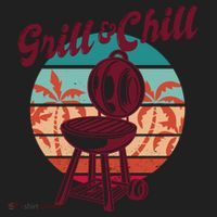 Grill And Chill Vacation Retro Sunset Hat thumb 2
