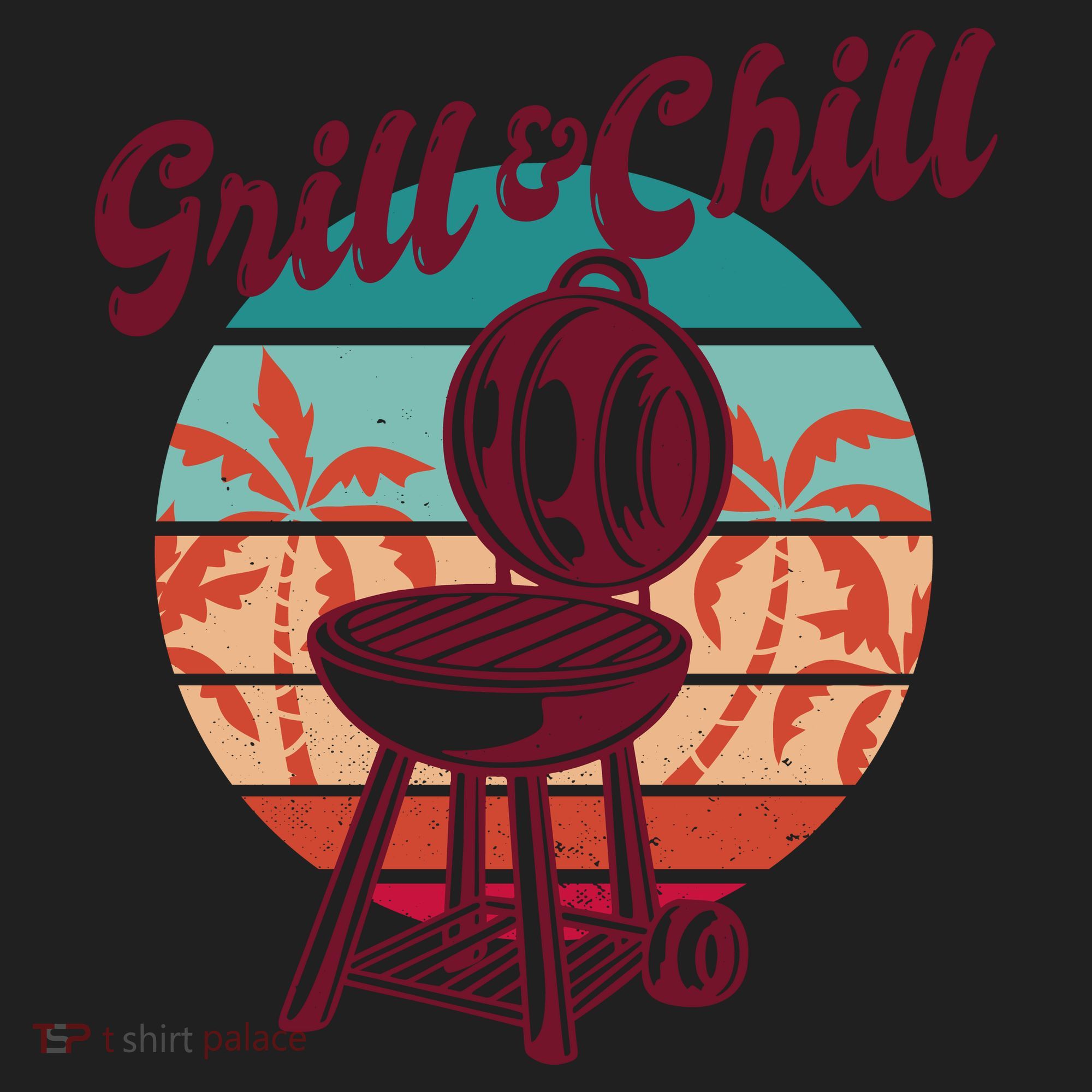 Grill And Chill Vacation Retro Sunset Hat