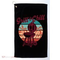 Grill And Chill Vacation Retro Sunset Golf Towel thumb 0