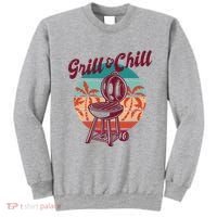 Grill And Chill Vacation Retro Sunset Sweatshirt thumb 0