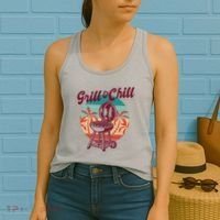 Grill And Chill Vacation Retro Sunset Women's Tank Top thumb 2