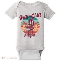 Grill And Chill Vacation Retro Sunset Baby Bodysuit thumb 0