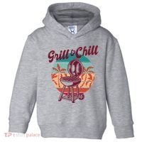 Grill And Chill Vacation Retro Sunset Toddler Hoodie thumb 0