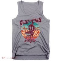 Grill And Chill Vacation Retro Sunset Tank Top thumb 0