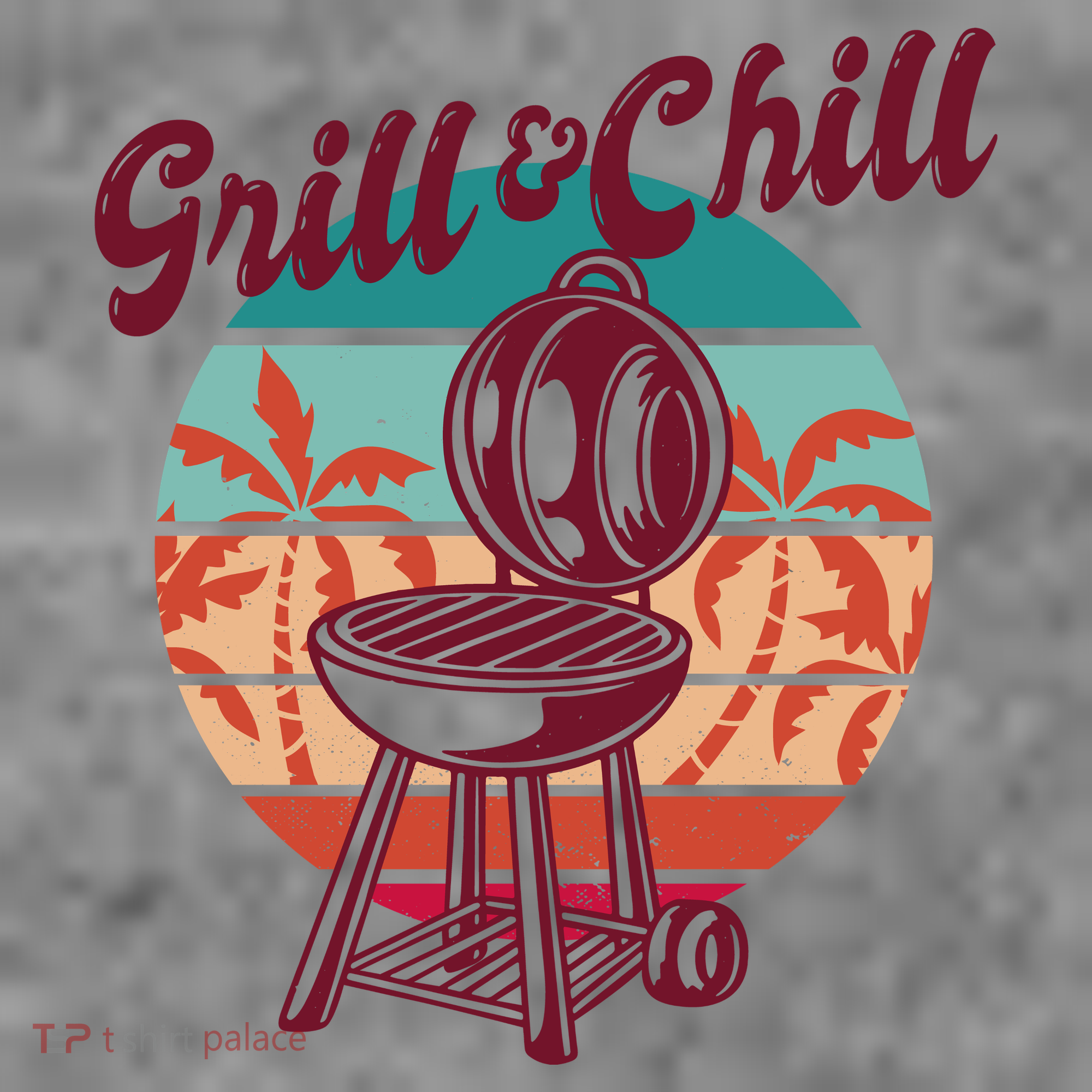 Grill And Chill Vacation Retro Sunset Tank Top