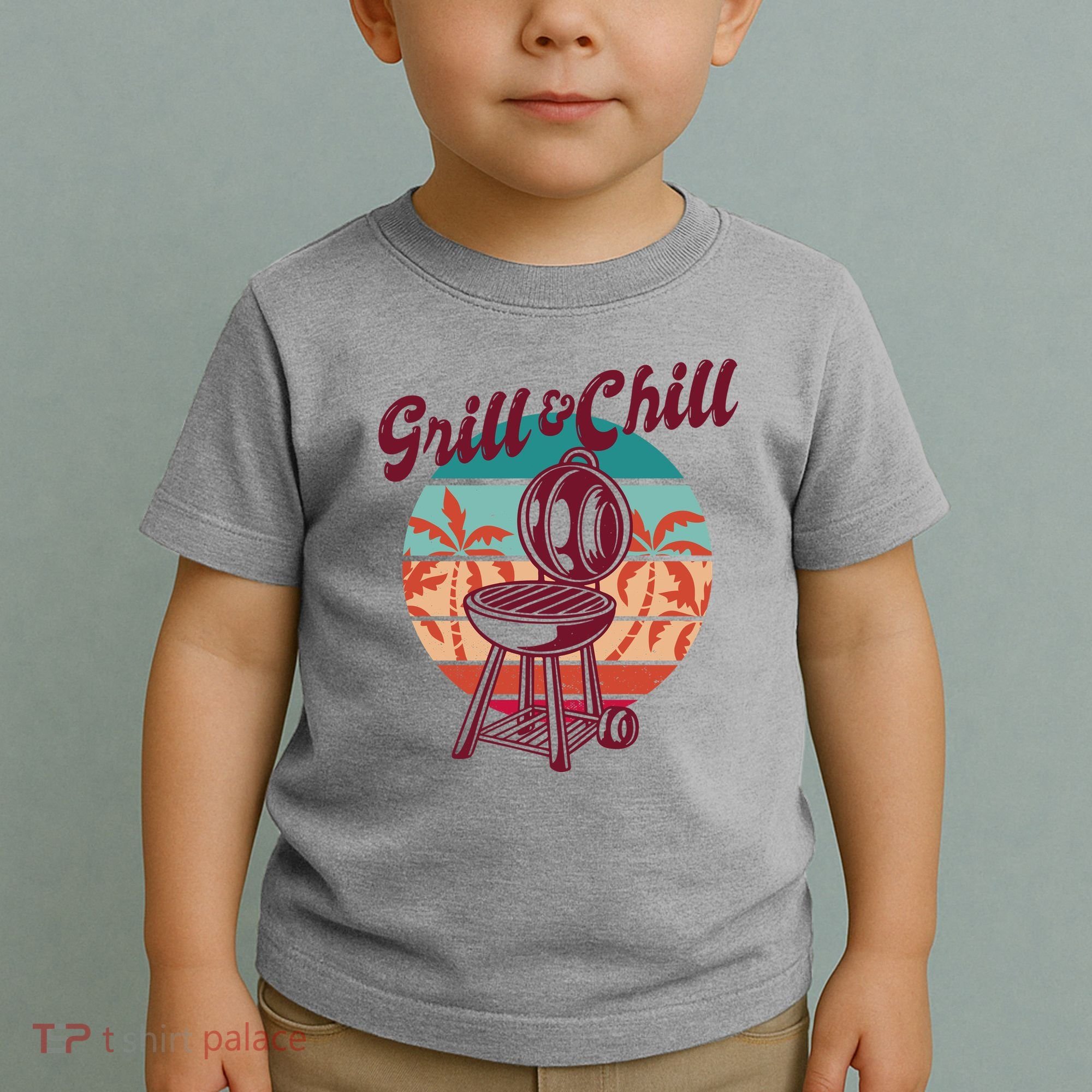 Grill And Chill Vacation Retro Sunset Toddler T-Shirt