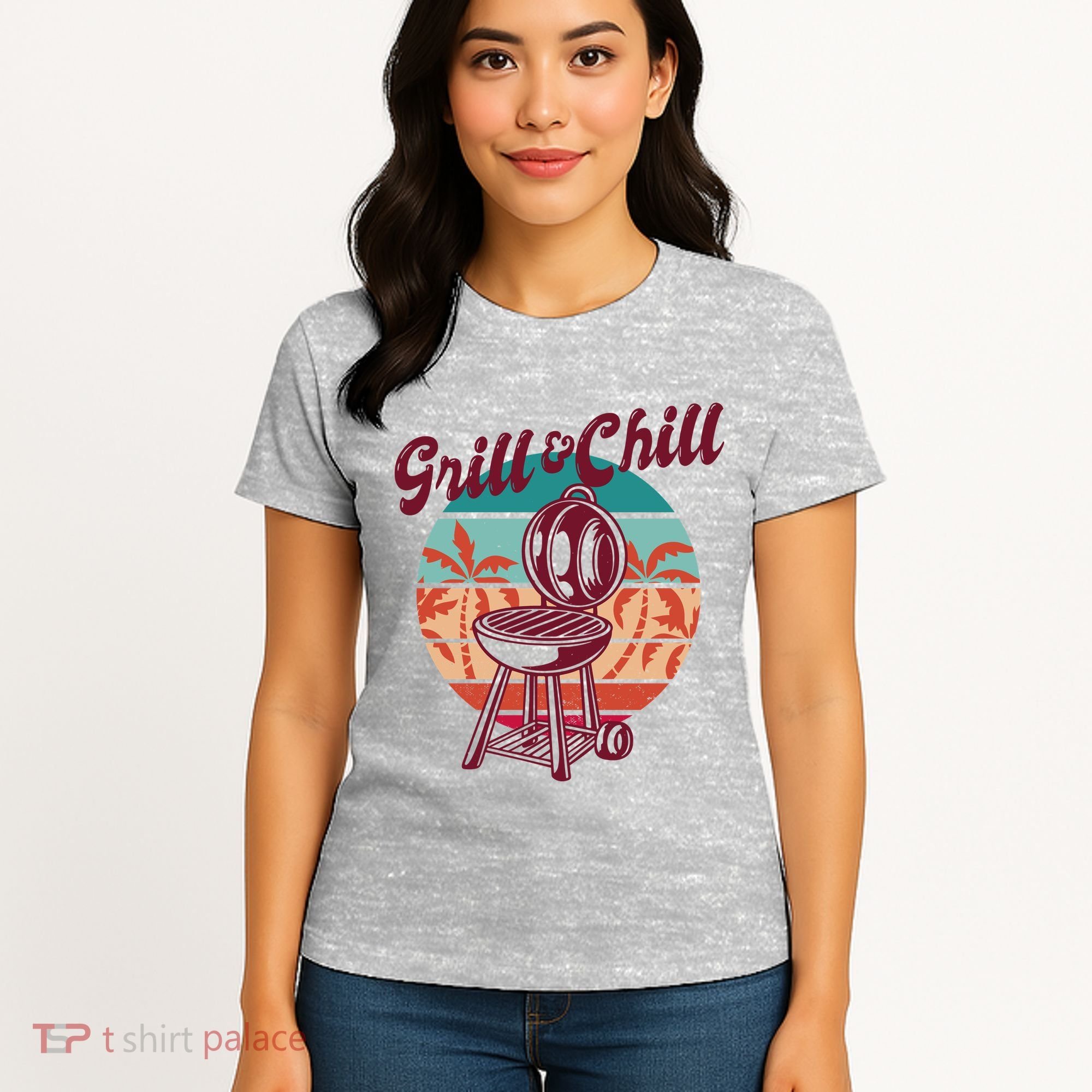 Grill And Chill Vacation Retro Sunset Women's T-Shirt