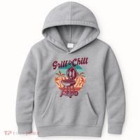 Grill And Chill Vacation Retro Sunset Kids Hoodie thumb 0