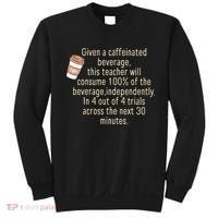 Given A Caffeinated Beverage This Teacher Will Consume Sweatshirt thumb 0